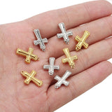 5pcs Stainless Steel Carving Cross Charms for DIY Necklace Bracelet