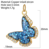 Zircon Butterfly Charms for Jewelry Making - Red Green Dijes Diy