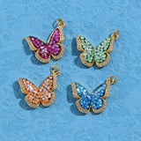 Zircon Butterfly Charms for Jewelry Making - Red Green Dijes Diy