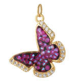 Zircon Butterfly Charms for Jewelry Making - Red Green Dijes Diy
