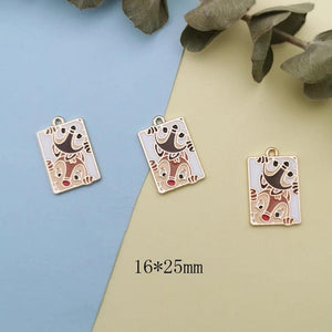 10pcs Metal Squirrels Enamel Charms DIY Jewelry Accessories