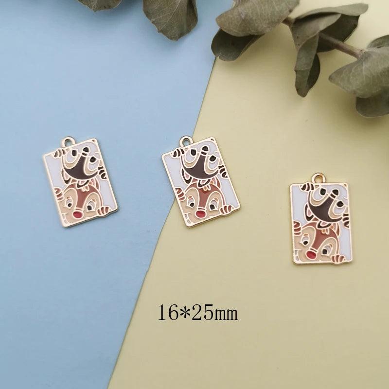 10pcs Metal Squirrels Enamel Charms DIY Jewelry Accessories