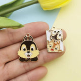 10pcs Metal Squirrels Enamel Charms DIY Jewelry Accessories
