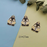 10pcs Metal Squirrels Enamel Charms DIY Jewelry Accessories