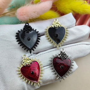 10pcs Devil's Eye Enamel Metal Charms Halloween Pendants for DIY Making