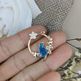 10pcs/pack Wreath Cat Enamel Charms DIY Pendant Jewelry Making YZ915