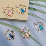 10pcs/pack Wreath Cat Enamel Charms DIY Pendant Jewelry Making YZ915