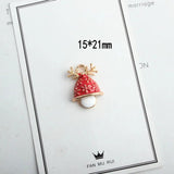 10pcs Heart-shaped Mushroom Enamel Charms DIY Love Alloy Pendant