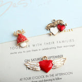 10pcs Heart-shaped Mushroom Enamel Charms DIY Love Alloy Pendant