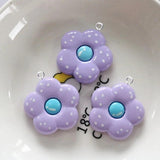 10Pcs Colorful Flowers Resin Charms Pendant DIY Earrings
