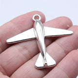 5pcs Antique Silver Airplane Charms Pendant DIY Jewelry Making Findings