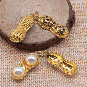 4pcs 27x10mm Peanut Charms DIY Jewelry Making Zinc Alloy Pendant Findings