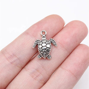 20pcs Antique Silver Turtle Charms for Jewelry Making