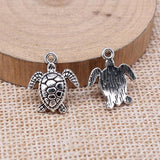 20pcs Antique Silver Turtle Charms for Jewelry Making