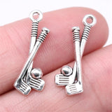 40pcs Golf Charms 23x8mm DIY Jewelry Findings Antique Silver Alloy Pendant