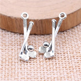 40pcs Golf Charms 23x8mm DIY Jewelry Findings Antique Silver Alloy Pendant