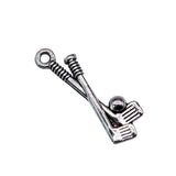 40pcs Golf Charms 23x8mm DIY Jewelry Findings Antique Silver Alloy Pendant