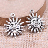 10pcs Sun Charms Pendant Antique Silver Jewelry Making DIY Findings