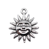 10pcs Sun Charms Pendant Antique Silver Jewelry Making DIY Findings