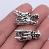 5pcs Antique Silver 3D Dragon Head Charms Pendant For DIY Jewelry Making