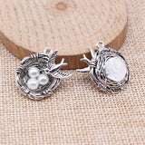 5pcs Bird Nest Charms 24x25mm Antique Silver/Bronze Jewelry Making