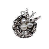 5pcs Bird Nest Charms 24x25mm Antique Silver/Bronze Jewelry Making