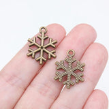 20pcs Antique Silver Snowflake Charms 20x16mm