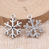 20pcs Antique Silver Snowflake Charms 20x16mm