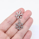 20pcs Antique Silver Snowflake Charms 20x16mm