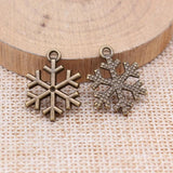 20pcs Antique Silver Snowflake Charms 20x16mm