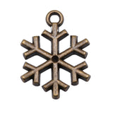 20pcs Antique Silver Snowflake Charms 20x16mm