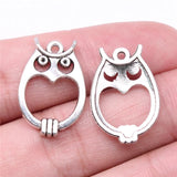 20pcs Owl Charms 23x16mm Antique Silver/Bronze Jewelry Findings