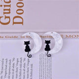 10Pcs Acrylic Moon Cat Charms for DIY Earrings Keychain