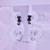 10Pcs Acrylic Moon Cat Charms for DIY Earrings Keychain