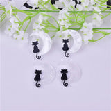 10Pcs Acrylic Moon Cat Charms for DIY Earrings Keychain
