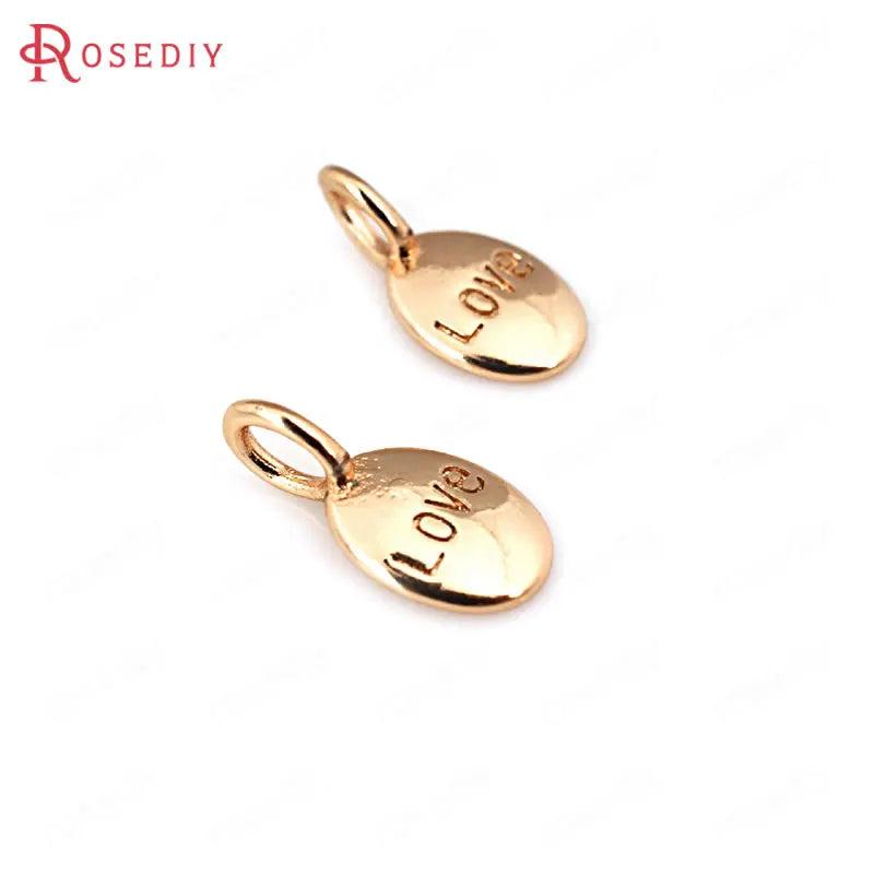 10PCS 6x12MM Oval Love Charms Pendants High DIY Jewelry Accessories