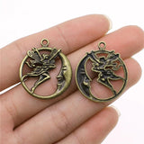 10pcs Moon Angel Charms Pendants Jewelry Making Antique Silver Bronze Plated