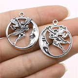 10pcs Moon Angel Charms Pendants Jewelry Making Antique Silver Bronze Plated