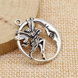 10pcs Moon Angel Charms Pendants Jewelry Making Antique Silver Bronze Plated