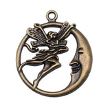 10pcs Moon Angel Charms Pendants Jewelry Making Antique Silver Bronze Plated