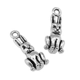10pcs 3D Rabbit Charms for Jewelry Making Antique Silver Bronze DIY