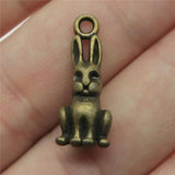 10pcs 3D Rabbit Charms for Jewelry Making Antique Silver Bronze DIY