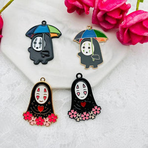 10pcs Cartoon Faceless Men Enamel Charms DIY Earring Pendant Keychain Jewelry