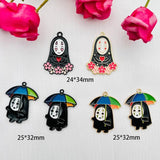 10pcs Cartoon Faceless Men Enamel Charms DIY Earring Pendant Keychain Jewelry