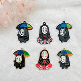 10pcs Cartoon Faceless Men Enamel Charms DIY Earring Pendant Keychain Jewelry