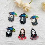 10pcs Cartoon Faceless Men Enamel Charms DIY Earring Pendant Keychain Jewelry