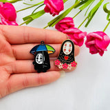 10pcs Cartoon Faceless Men Enamel Charms DIY Earring Pendant Keychain Jewelry