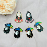 10pcs Cartoon Faceless Men Enamel Charms DIY Earring Pendant Keychain Jewelry