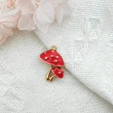 10pcs Alloy Mushroom Charms for DIY Jewelry Making