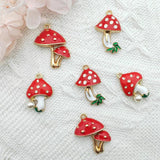 10pcs Alloy Mushroom Charms for DIY Jewelry Making